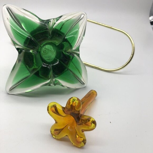 Vintage Murano Sommerso Mandruzzato Art Glass 3 Piece Hanging Bud Vase - Picture 9 of 16